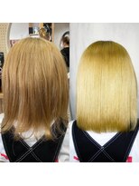 アンフィシュピトロワ(AnFye spi tlow)&nbsp;ブリーチ毛の方をビビリ矯正でつやっつやの艶髪ストレートヘア♪