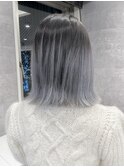 コントラストバレイヤージュ(グレー.ブルージュ.アッシュ.ボブ)