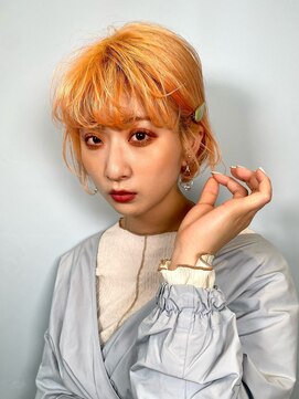 ピークアブー ワン(PEEK-A-BOO ONE) 外国人風ボブ×オレンジカラー
