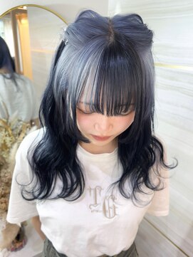 エルバイラビス 大宮(elu by lovis) 《Kanna》ルーツカラー/ブルーアッシュ×ネイビー/デザイン