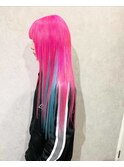 兵庫県派手髪ピンクカラーエクステティンセル混ぜ～糸ito～HIRO