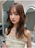 韓国ヘアレイヤーカットくびれ巻きくびれヘアハッシュカット 