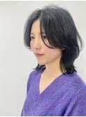 韓国風ミディアムウルフ/新潟駅南/レイヤーボブ