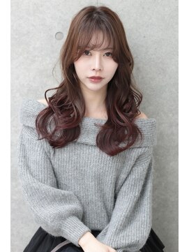 横浜ロング髪質改善小顔レイヤーオリーブグレーココアベージュ