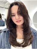 韓国ヘアーハッシュカットレイヤーカットハイライトカラー
