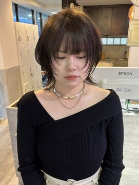 ラッキーヘア 加古川(Lucky Hair) 透け感オリーブのハッシュウルフ【芝本】