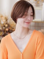 カバーヘアアンドスパ ブリス 浦和(COVER HAIR&SPA bliss)&nbsp;シンメトリー小顔ミニボブ艶髪モカブラウンブリーチなし30代a