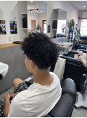 テーパーフェード×ピンパーマ