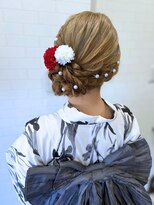タグマル 浴衣着付けヘアセット☆編み込みアレンジのサイドアップ