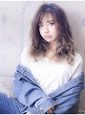 小顔見えデジタルパーマ×ライトグラデーションショコラベージュ