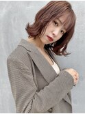 (akiko)カッパーピンク×外ハネミディアム