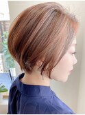 20代30代前髪あり丸みくびれ前下がりショートボブ４【鎌倉】