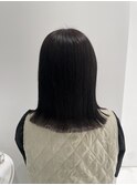 ミディアムボブ艶髪透明感黒髪レディースショート髪質改善