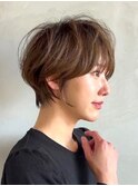 大人ショートボブ/白髪染め/マロンブラウン@30代@40代@50代