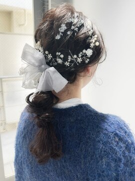 エインアンリー 表参道(AIN.ANLY.) 結婚式二次会編みおろし編み込みお呼ばれヘアセットドレスヘア