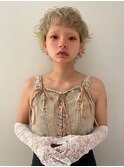 金髪ショート/ブロンド/ケアブリーチ/ベージュカラー
