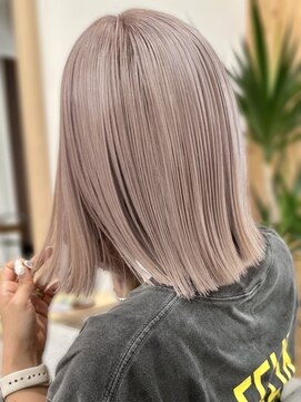 アース 相模大野店(EARTH) 大人可愛いピンクベージュダブルカラーくびれボブ透明感小顔