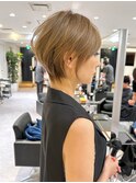 30代、40代/丸みくびれショートボブ×白髪染めハイライト/大宮