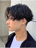 フェザーパーマサーフカール刈り上げセンターパート