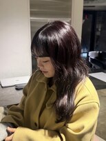 エイチ(811)&nbsp;くびれフェイスフレーミングミディアムウルフピンクグレージュ