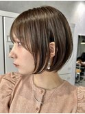 30代40代大人女性/前髪ありショートボブ/ショートヘア/髪質改善