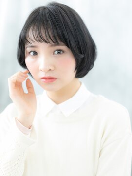 ドクターズ サロン ラブ(Dr's Salon LAB) オン眉黒髪くせ毛風ショートマッシュボブｆ古河20代30代40代