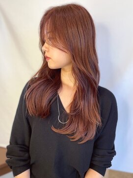 ヘアメイク ミチ 富田店(HAIRMAKE MICHI) 【MICHI富田店 古作蓮】アプリコットオレンジ 透明感カラー 艶髪