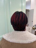 シャルティア(SHALLTIA)&nbsp;レッド×ブラック【山口市美容室】【山口市ハイトーン】