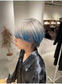 ミニウルフシャーベットシルバー×ブルーグラデ