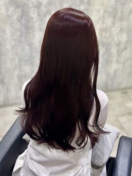 ジーナ 博多(Zina) ブリーチなしWカラー/ダークレッド