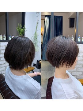 アヴァロン(AVALON) 【mag ginza】立体感丸みショートボブ×ハイライトカラー