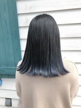 ソラナヘアサロン 江戸川台店(solana) 外ハネブルーグラデーション