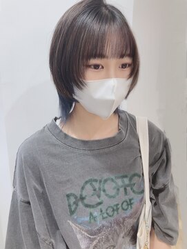 モリオフロムロンドン 松戸店(Morio from London) 【松戸 岩口】ブルーインナーカラーウルフショート