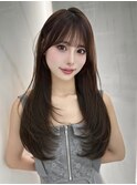 小顔レイヤー 前髪顔周り 髪質改善縮毛