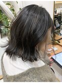 【ダークブルー&シルバーインナーカラー】