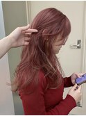 ロングハイトーンピンクベージュ卒業カラー