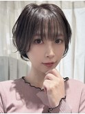 マッシュショート　白髪ぼかし　30代40代　アッシュグレー　八木