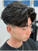 奈良men's短めフェザーパーマフェザーショート