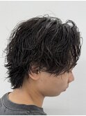 ルーズパーマシャドウパーマセンターパートウルフ名古屋栄メンズ