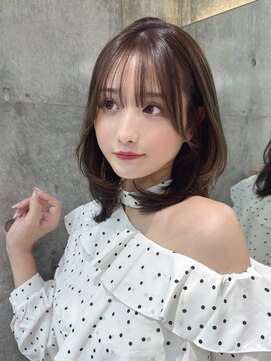 ロンドメリア 天神大名店(Lond Melia) 小顔に見せるミディアムヘア/韓国ヘア/ダブルカラー