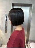 黒髪カタログオリーブグレーココアベージュ小顔に見せるヘア博多