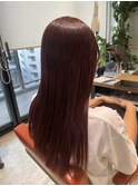 カーディナルレッド髪質改善カラー