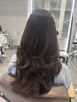 プラチナ(PLATINA)&nbsp;ハイレイヤーレイヤーカットブリーチ無しカラー顔周り韓国