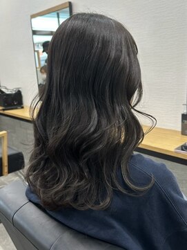 ラル 水戸県道50号店(Lalu.) 黒髪カタログ/クラゲヘアー/オリーブグレー/水戸