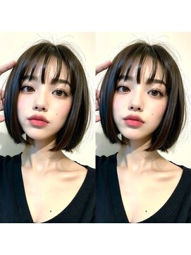 小顔見せ！韓国風タッセルボブ×艶感シースルーバング