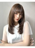 ★ハッシュカット顔周りカット小顔矯正オリーブベージュ学割u24