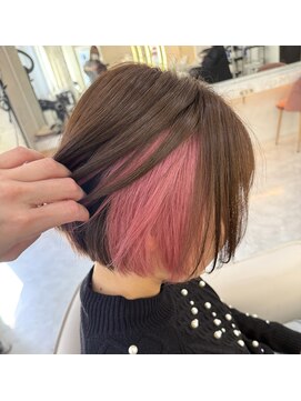 リアン 上尾店(Rien) ボブ× イヤリングカラーピンク