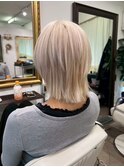 ウルフカット レイヤーカット ホワイトカラー ダブルカラー