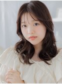 シースルーバング/ゆるふわ巻き/チョコレートブラウン/透明感g