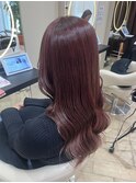 カシスピンクカラー 艶カラー 暖色カラー 平塚